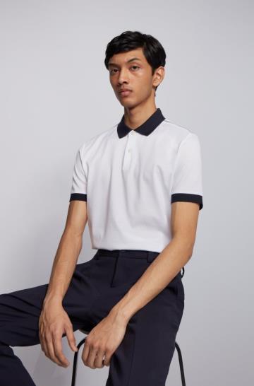 Koszulki Polo BOSS Slim Fit Białe Męskie (Pl34460)